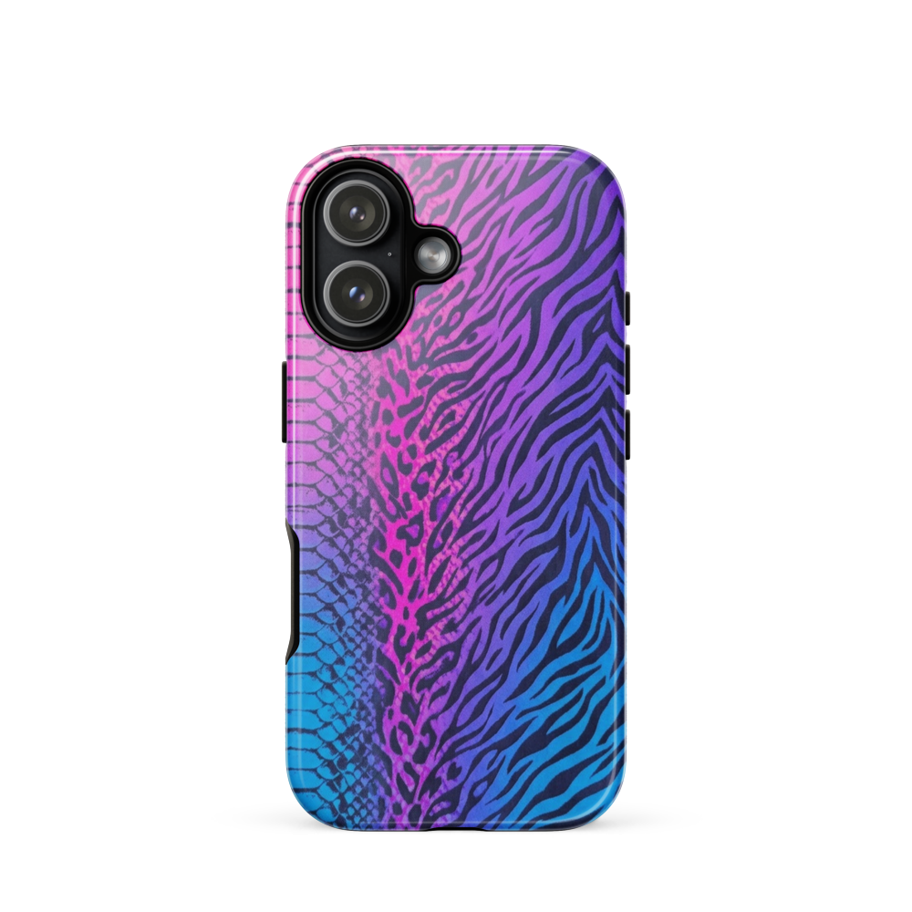 Pink & Blue Snake Skin Leopard & Zebra Print Tough Case for iPhone®