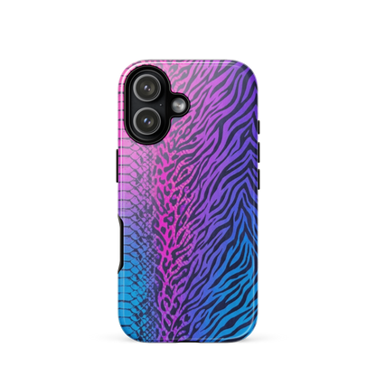 Pink & Blue Snake Skin Leopard & Zebra Print Tough Case for iPhone®