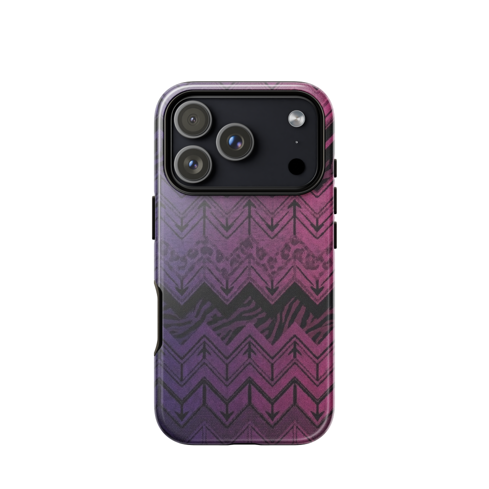 Purple to Pink Chevron Zebra & Leopard Print Tough Case for iPhone®