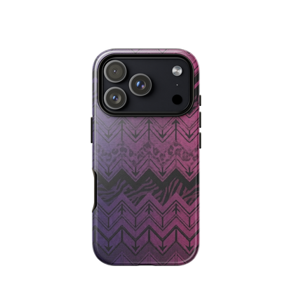 Purple to Pink Chevron Zebra & Leopard Print Tough Case for iPhone®