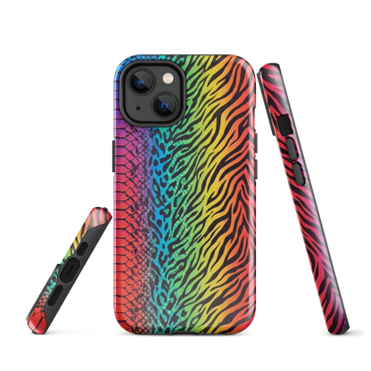 Vibrant Rainbow Snake Skin Leopard & Zebra Print Case for iPhone®