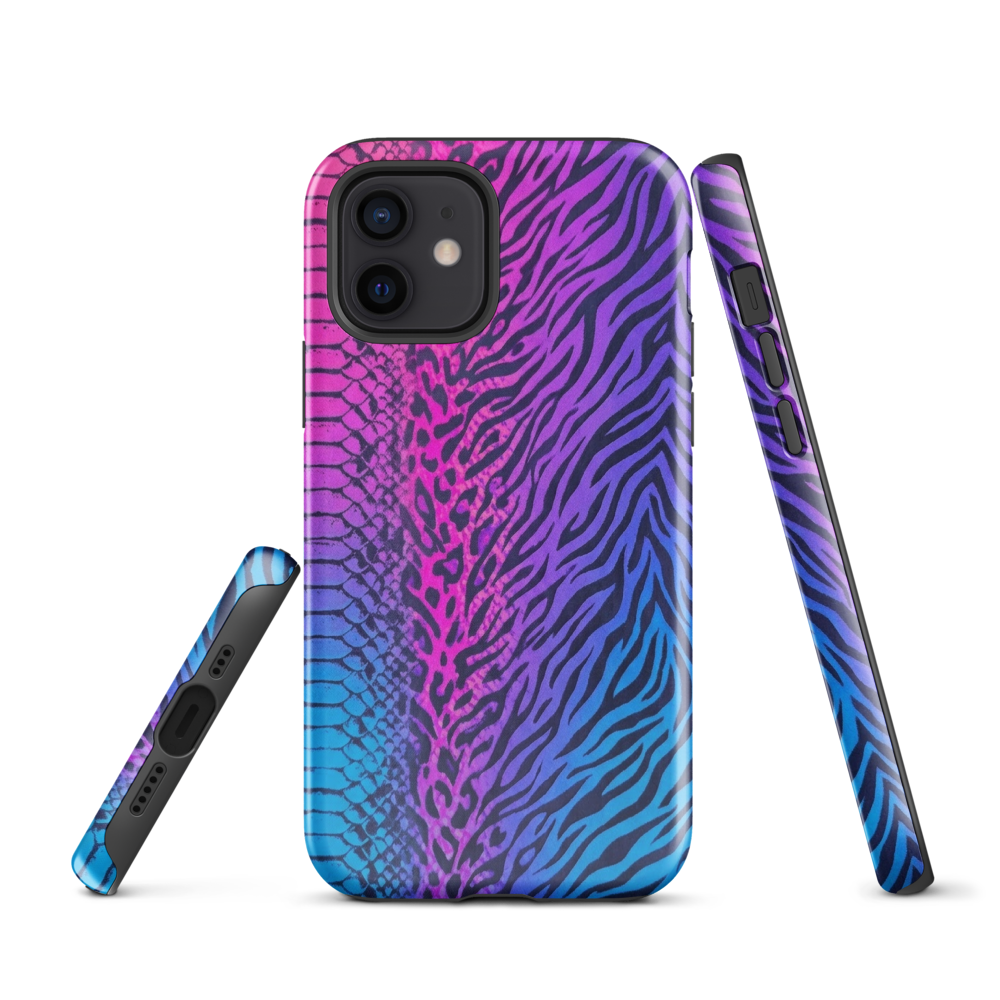 Pink & Blue Snake Skin Leopard & Zebra Print Tough Case for iPhone®
