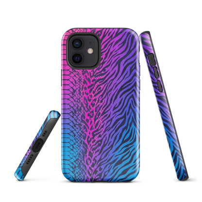 Pink & Blue Snake Skin Leopard & Zebra Print Tough Case for iPhone®