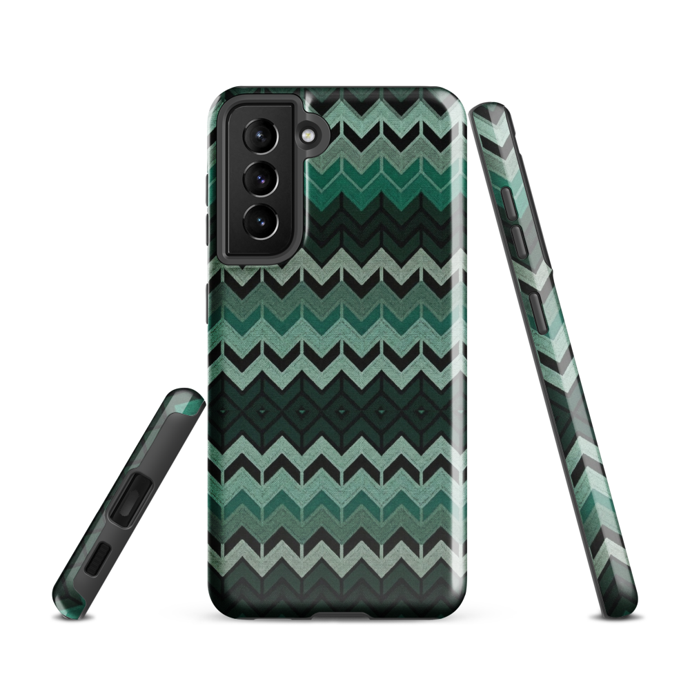 Green Chevron Tough Case for Samsung