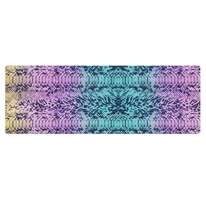 Faded Rainbow Snake Skin & Leopard Print Pilates Yoga Mat