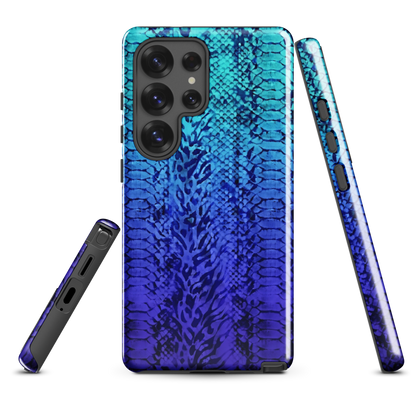 Vibrant Blue Snake & Leopard Print Tough Case for Samsung