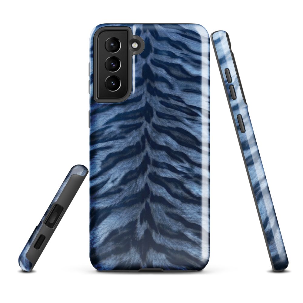 Blue Tiger Print Tough Case for Samsung