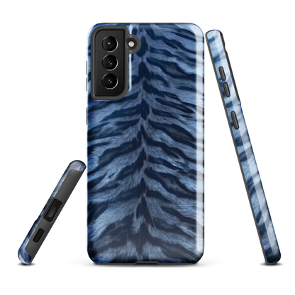 Blue Tiger Print Tough Case for Samsung