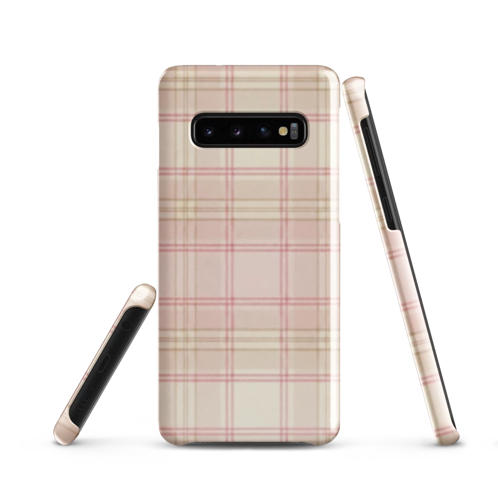 Pink & Cream Plaid Coquette Print Snap Case for Samsung