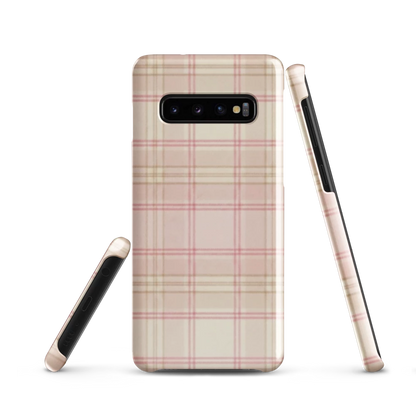 Pink & Cream Plaid Coquette Print Snap Case for Samsung