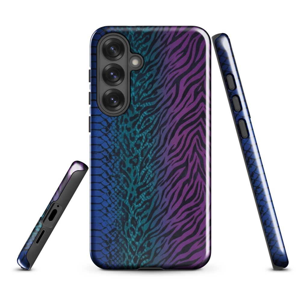 Blue to Purple Dark Snake Zebra & Leopard Print Tough Case for Samsung