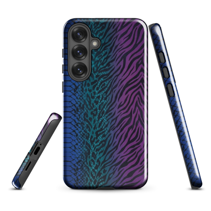 Blue to Purple Dark Snake Zebra & Leopard Print Tough Case for Samsung