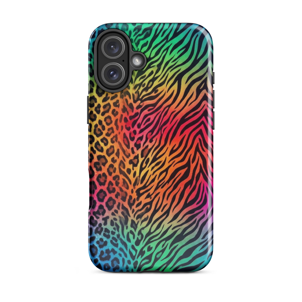 Vibrant Rainbow Zebra & Leopard Print Tough Case for iPhone®
