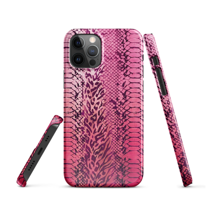 Hot Pink to Light Pink Zebra Print Snap Case for iPhone