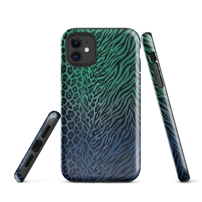 Blue to Teal Zebra & Leopard Print  Tough Case for iPhone®