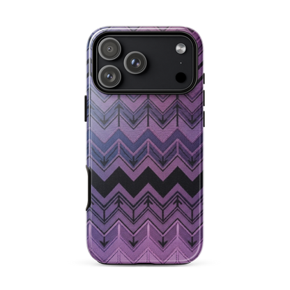 Purple Chevron & Blue Pattern Tough Case for iPhone®