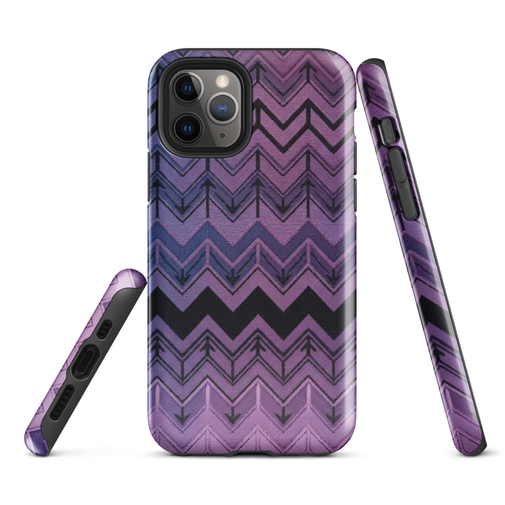 Purple Chevron & Blue Pattern Tough Case for iPhone®