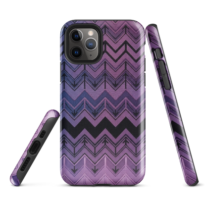 Purple Chevron & Blue Pattern Tough Case for iPhone®