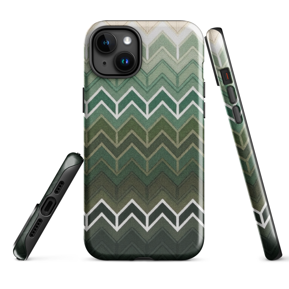Green Chevron Tough Case for iPhone®