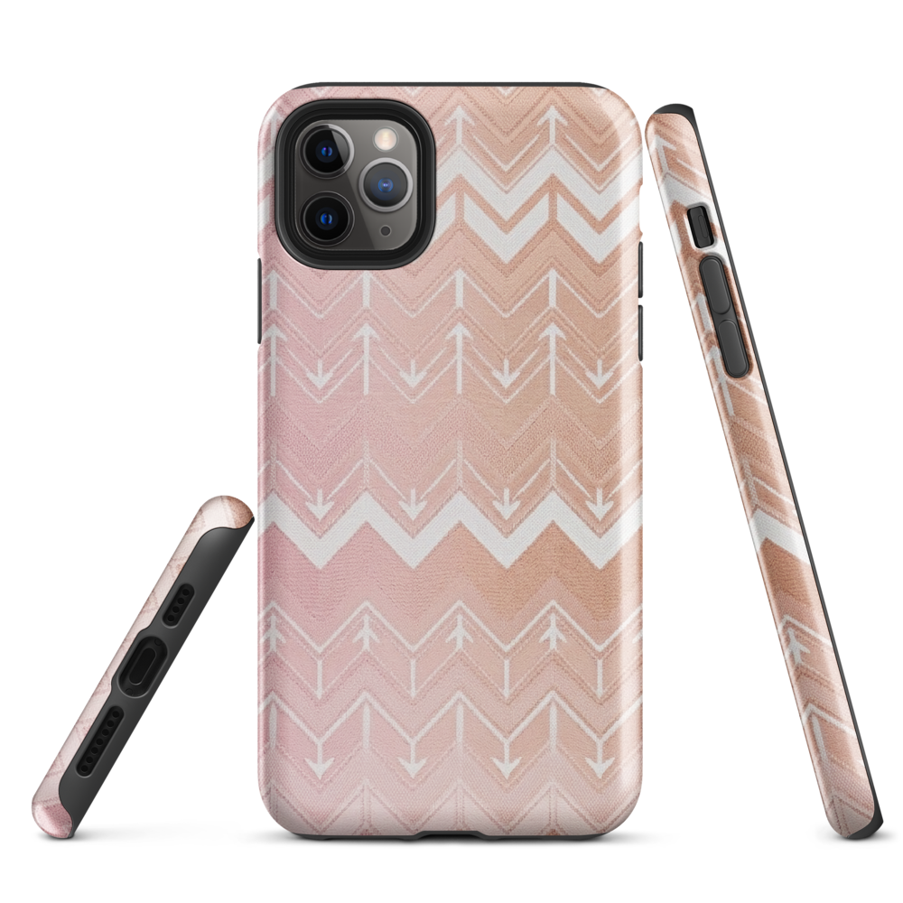 Rose & Brown Chevron Pattern Tough Case for iPhone®