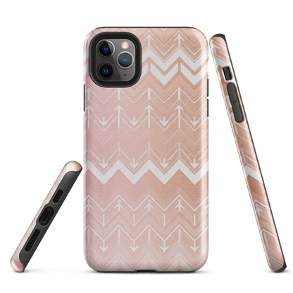 Rose & Brown Chevron Pattern Tough Case for iPhone®