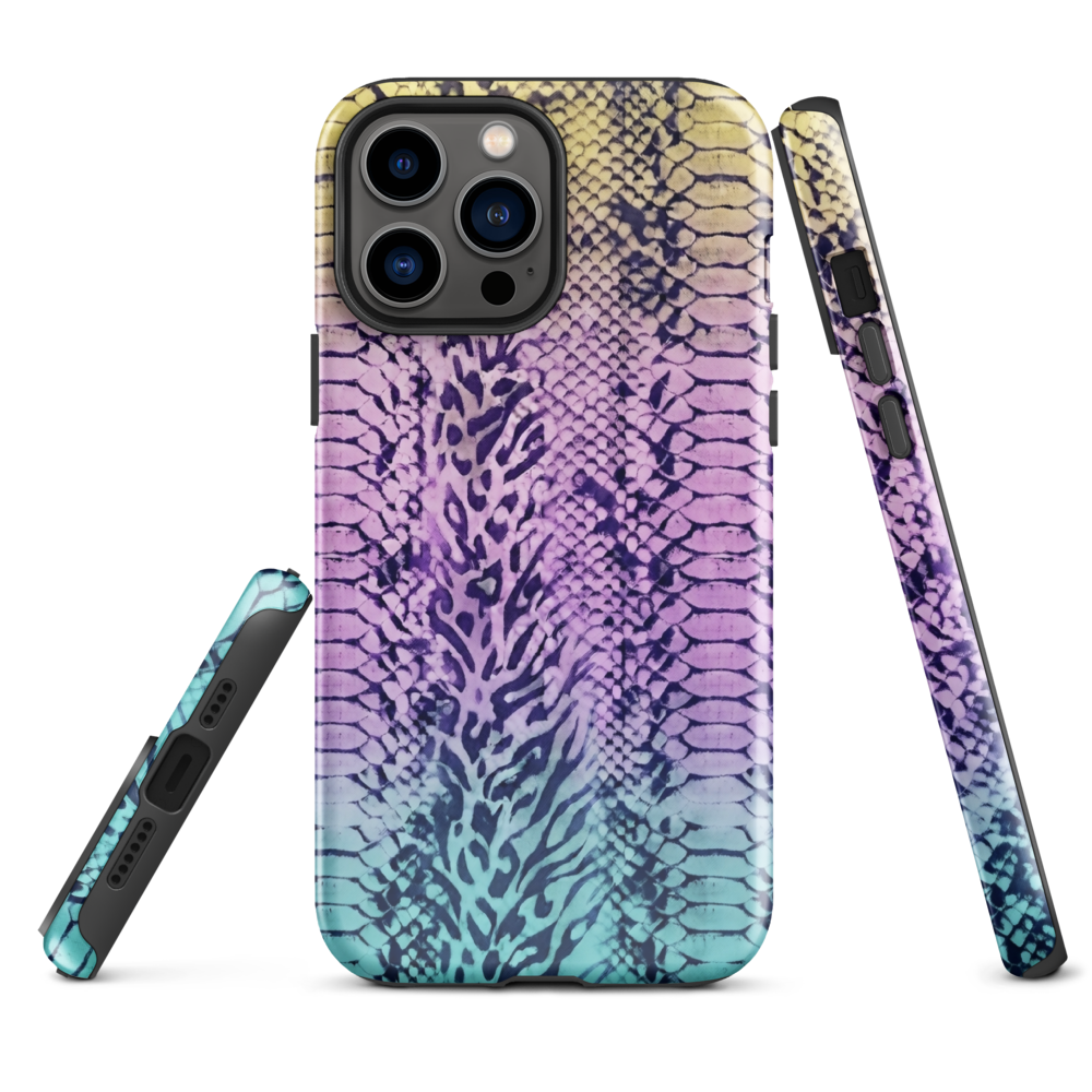 Faded Rainbow Snake Skin Zebra & Leopard Print Tough Case for iPhone®