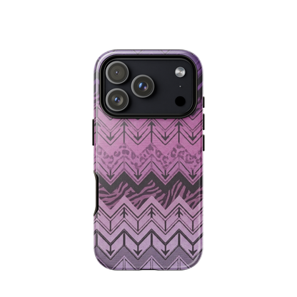 Purple Chevron Zebra & Leopard Print Tough Case for iPhone®