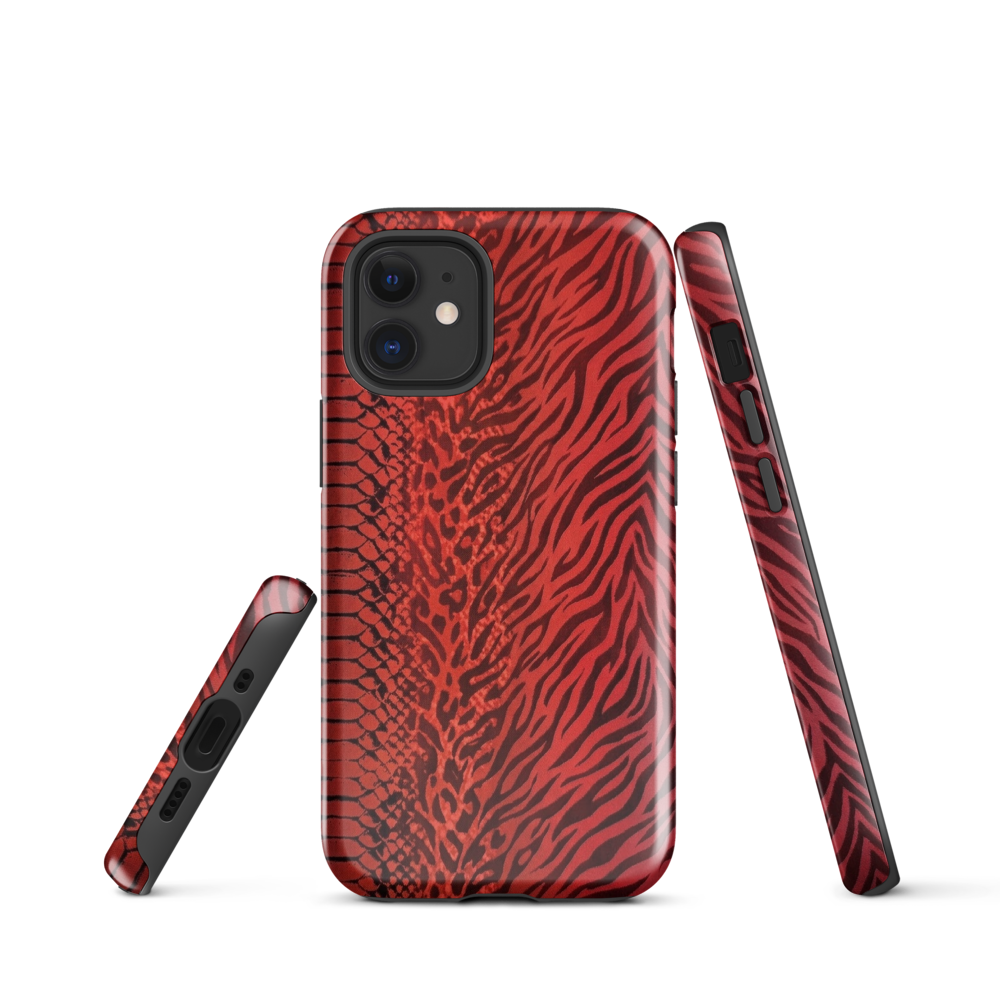 Red Zebra Snake & Leopard Print Tough Case for iPhone®