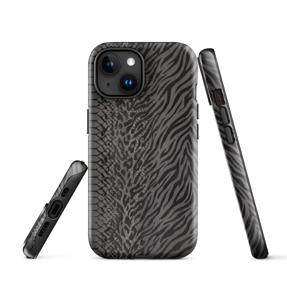 Dark Gray Zebra Print y2k inspired Tough Case for iPhone®