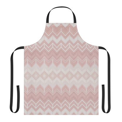 Pink & White Classic Chevron Pattern Strap Apron