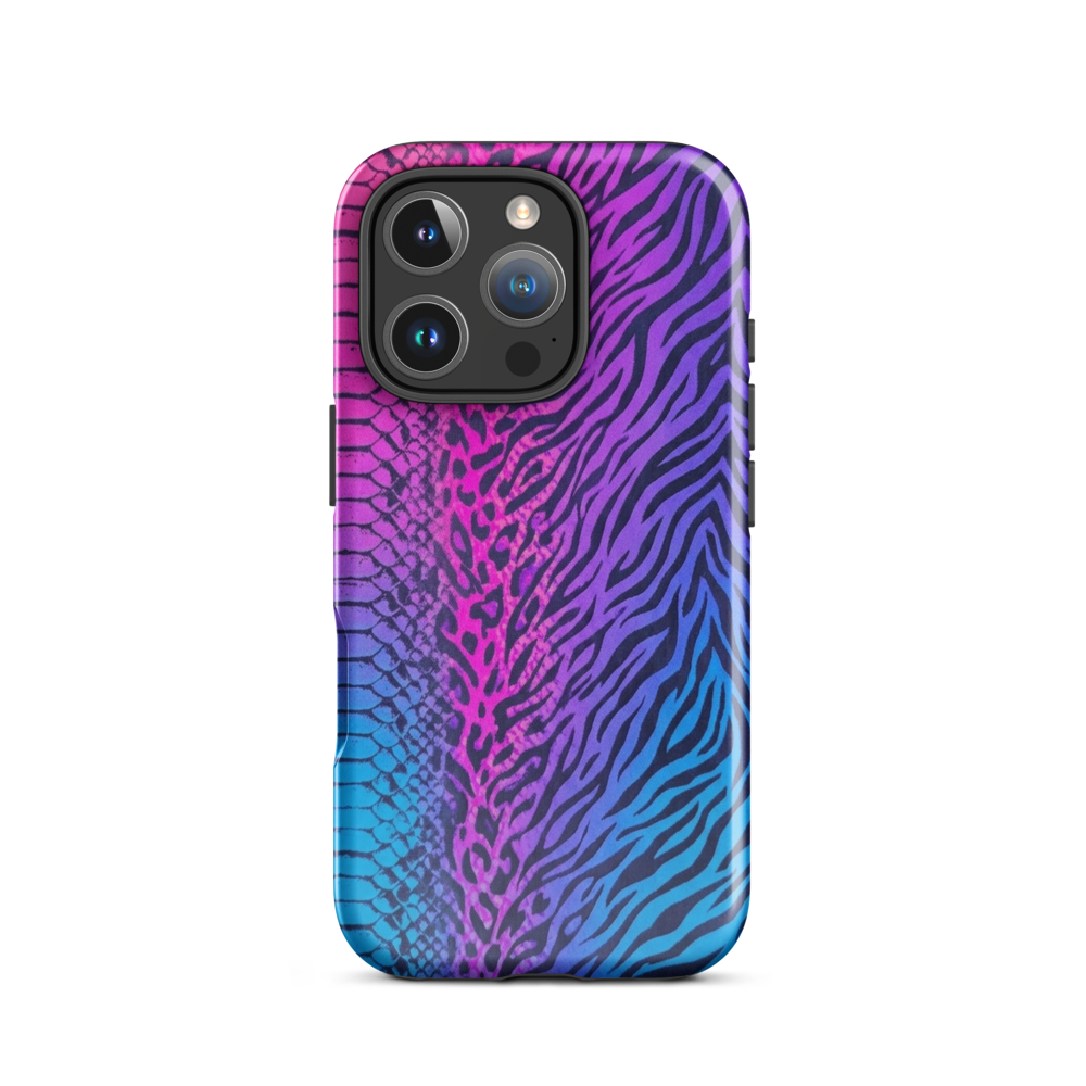 Pink & Blue Snake Skin Leopard & Zebra Print Tough Case for iPhone®