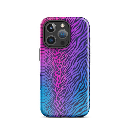 Pink & Blue Snake Skin Leopard & Zebra Print Tough Case for iPhone®