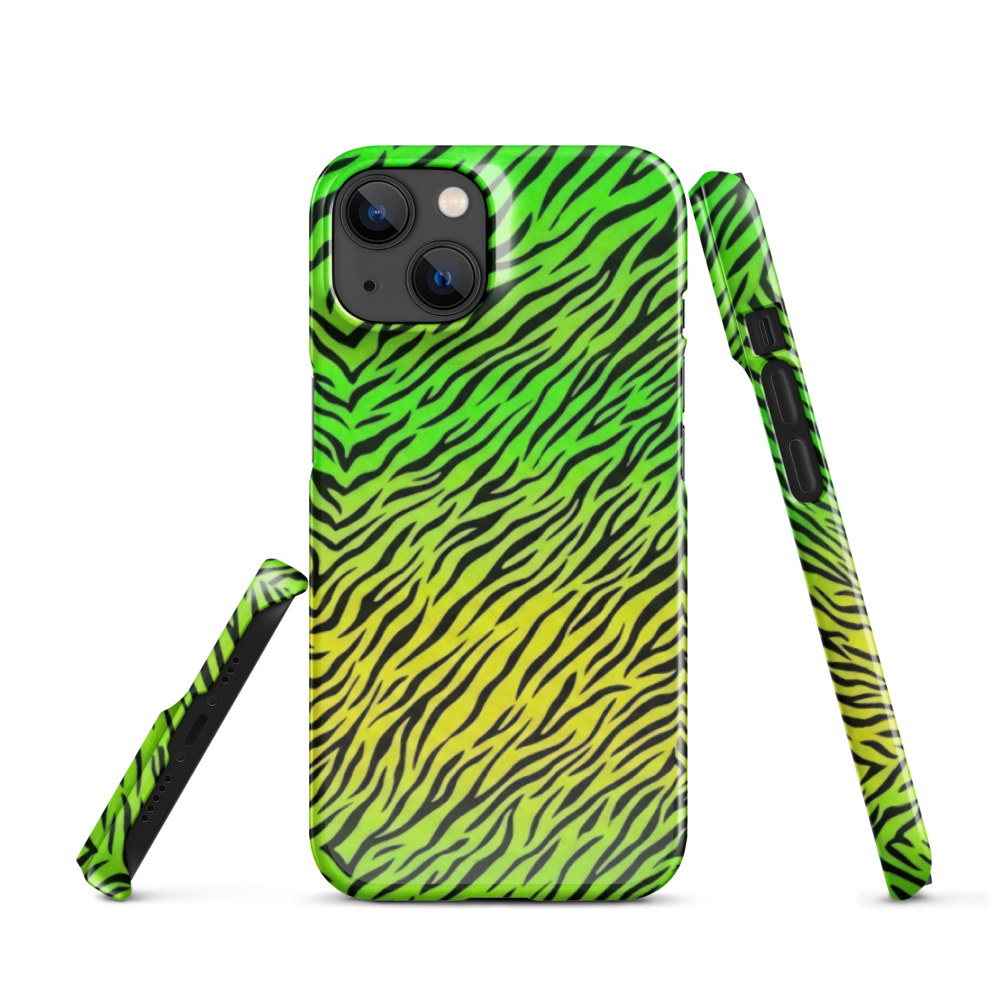 Green & Yellow  Zebra Print Snap Case for iPhone