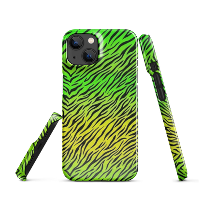 Green & Yellow  Zebra Print Snap Case for iPhone