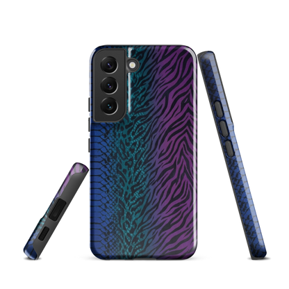 Blue to Purple Dark Snake Zebra & Leopard Print Tough Case for Samsung