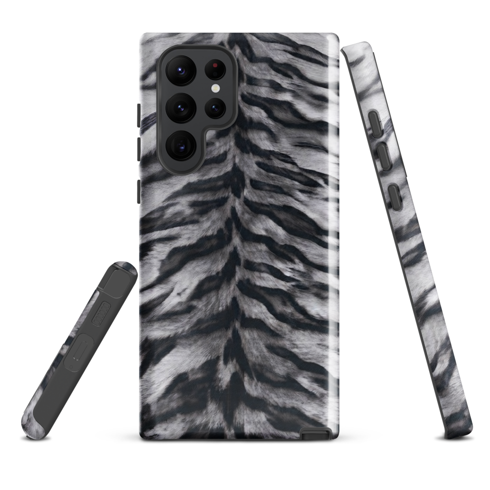 Gray Tiger Print Tough Case for Samsung