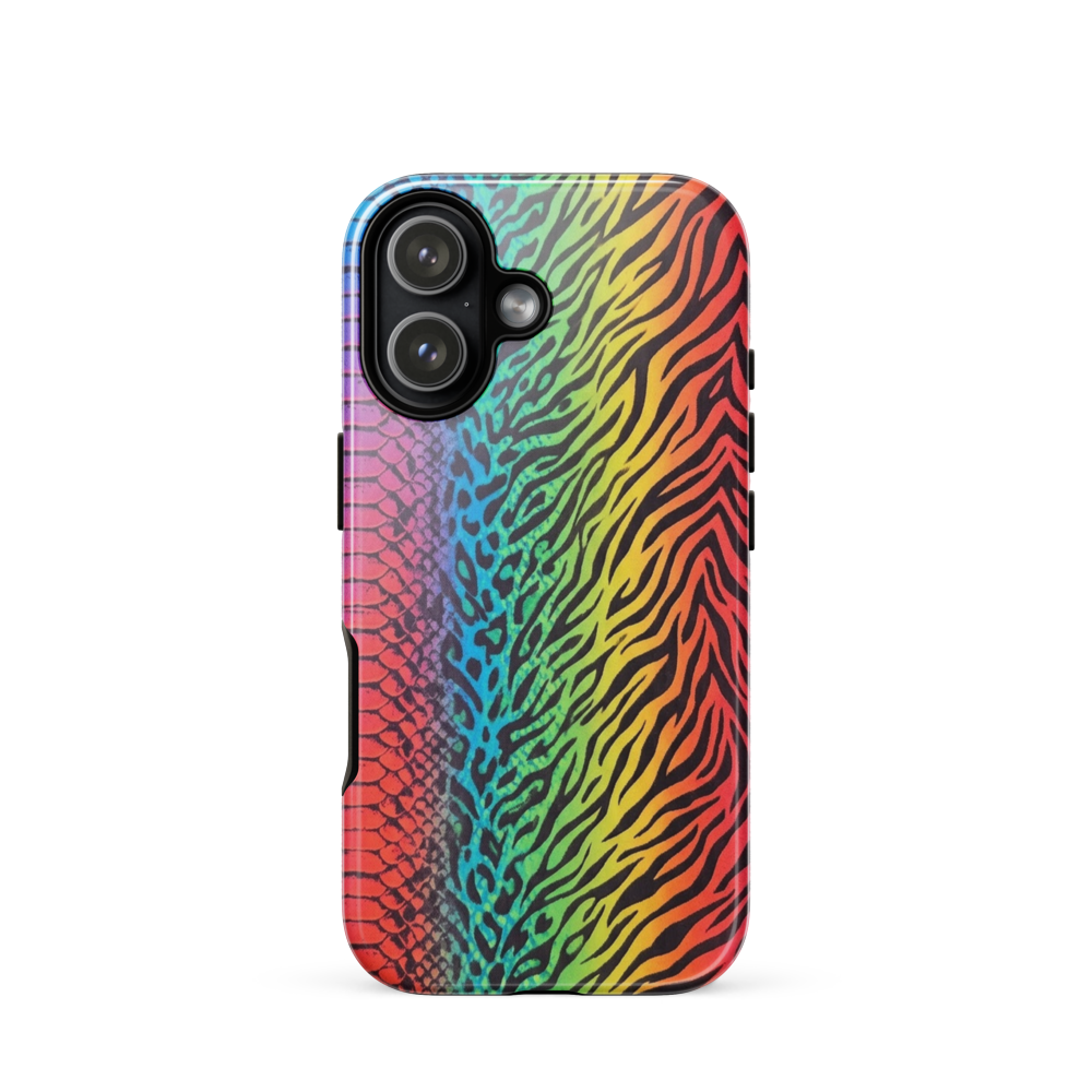 Vibrant Rainbow Snake Skin Leopard & Zebra Print Case for iPhone®