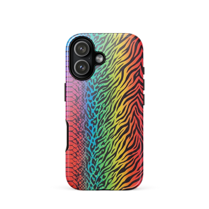 Vibrant Rainbow Snake Skin Leopard & Zebra Print Case for iPhone®