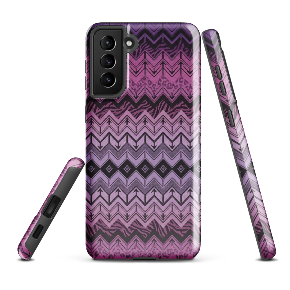 Purple Chevron Zebra & Leopard Print Tough Case for Samsung