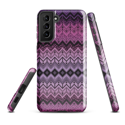 Purple Chevron Zebra & Leopard Print Tough Case for Samsung