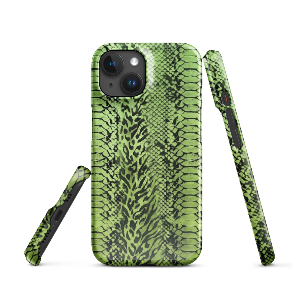 Green Snake Leopard & Zebra Print Snap Case for iPhone