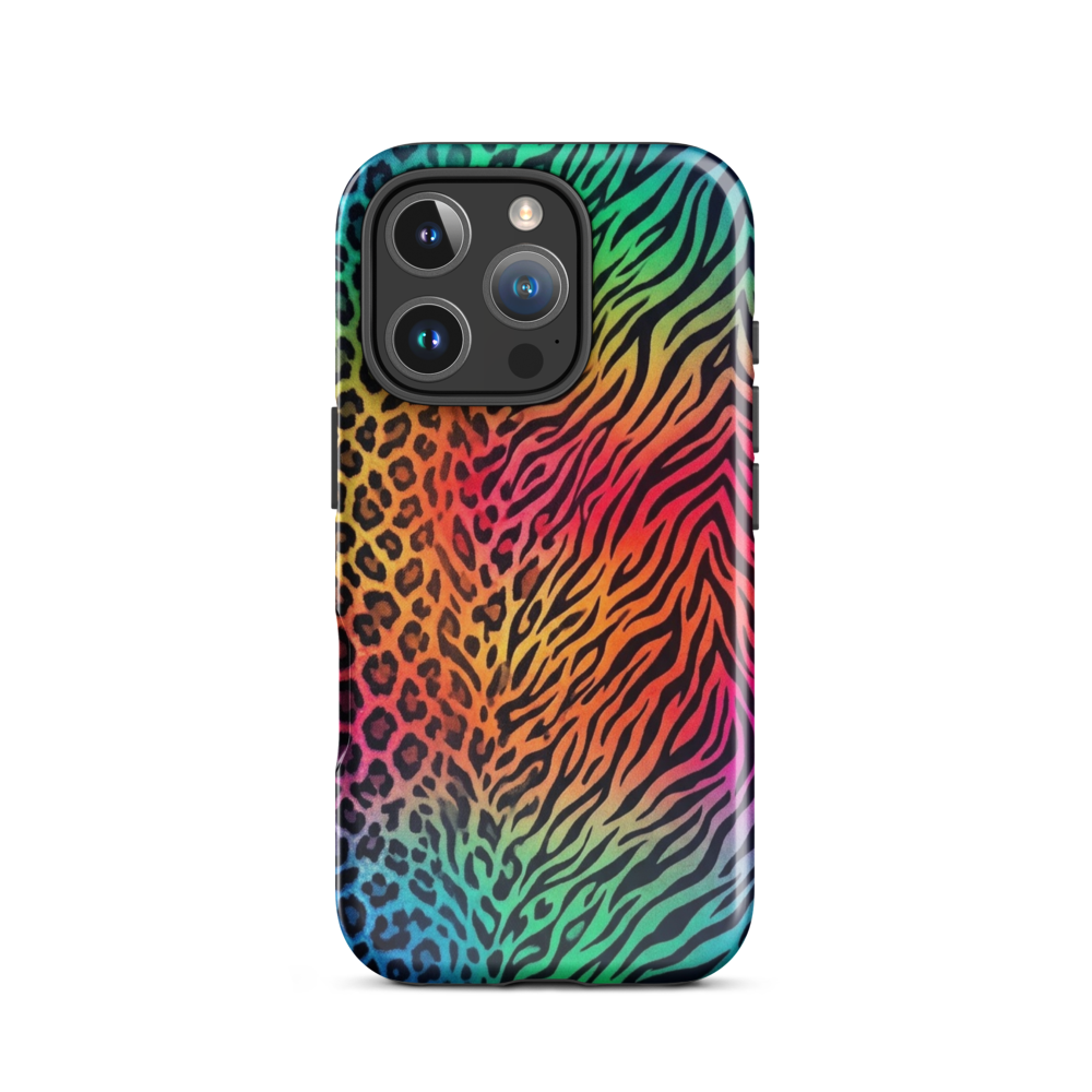 Vibrant Rainbow Zebra & Leopard Print Tough Case for iPhone®