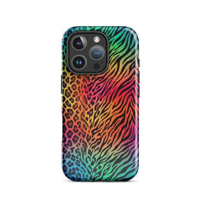 Vibrant Rainbow Zebra & Leopard Print Tough Case for iPhone®
