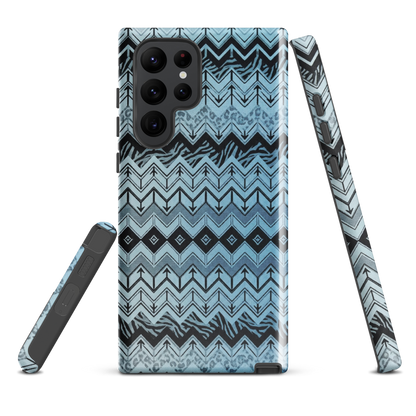 Blue Chevron Pattern Leopard & Zebra Print Tough Case for Samsung