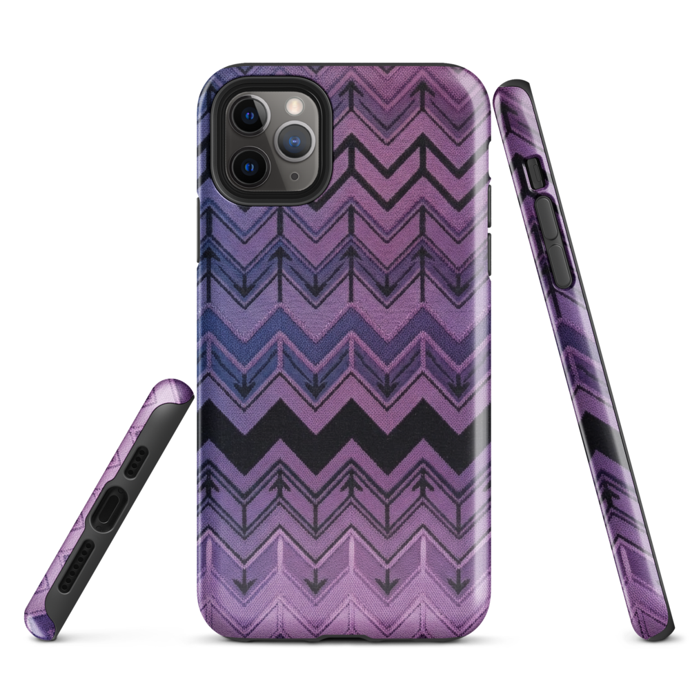Purple Chevron & Blue Pattern Tough Case for iPhone®