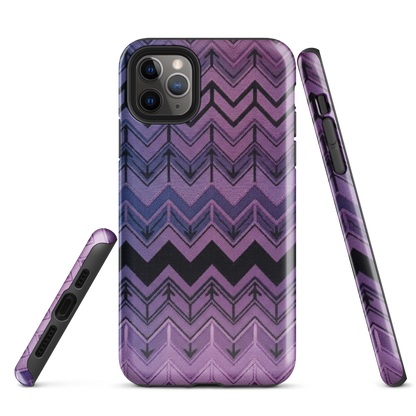 Purple Chevron & Blue Pattern Tough Case for iPhone®