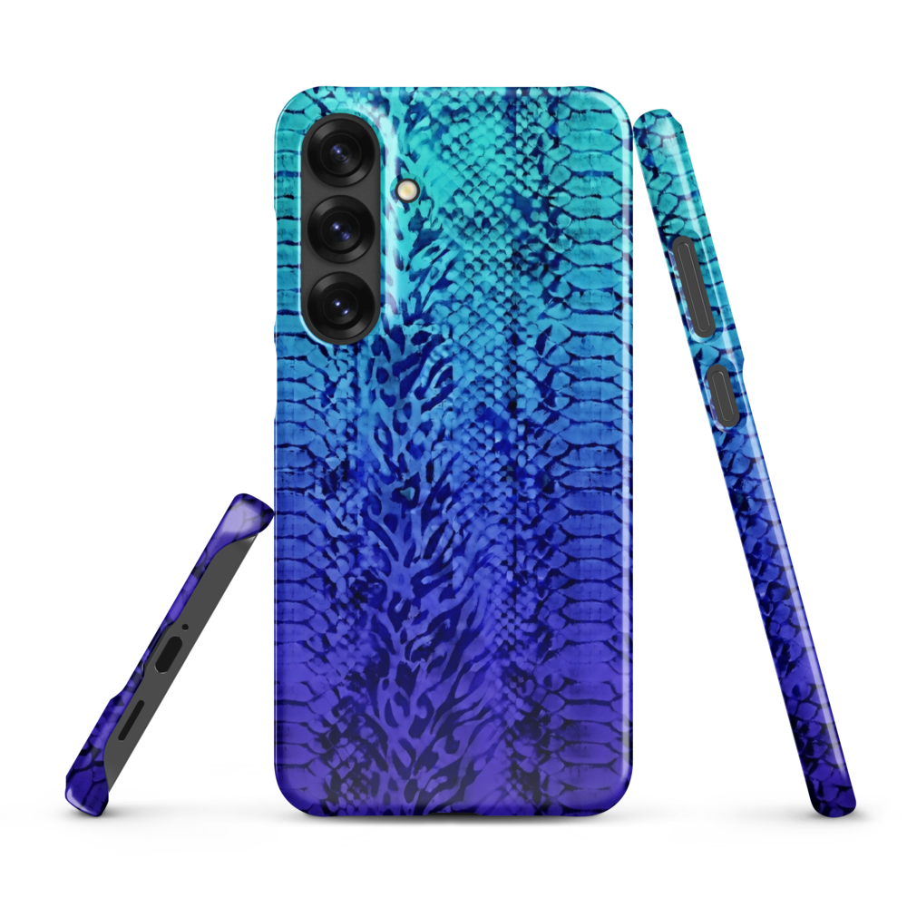 Vibrant Blue Snake & Leopard Print Snap Case for Samsung