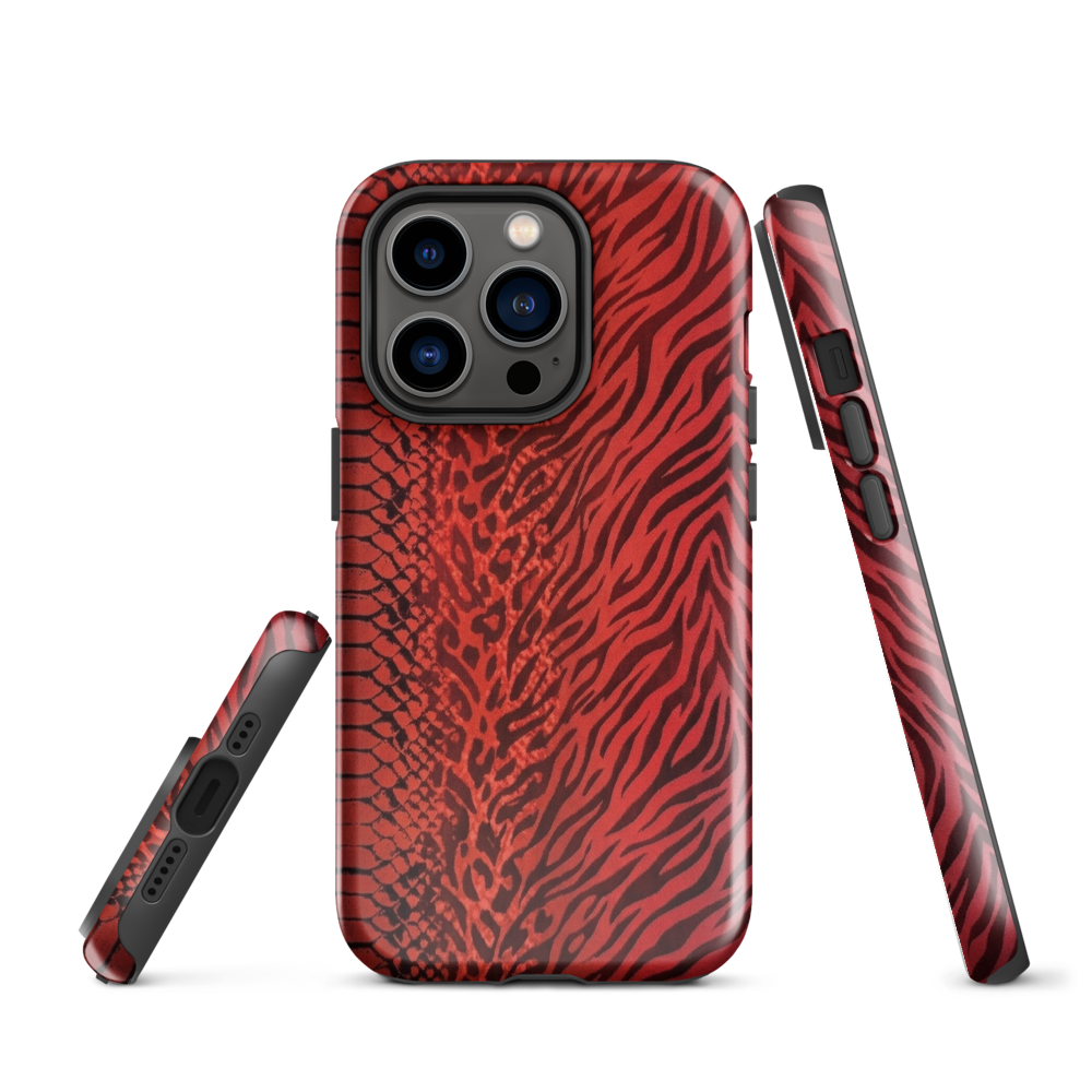 Red Zebra Snake & Leopard Print Tough Case for iPhone®