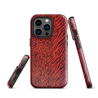 Red Zebra Snake & Leopard Print Tough Case for iPhone®
