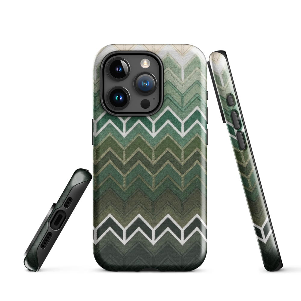 Green Chevron Tough Case for iPhone®